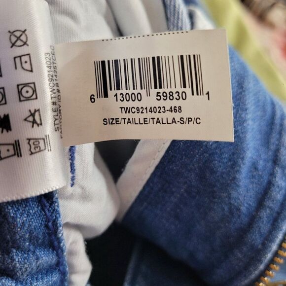 BCBGeneration Denim Romper S Light Wash Jean Shorts Sleeveless Zip Rockabilly - Picture 13 of 13